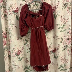 Anthropologie puff sleeve backless dress